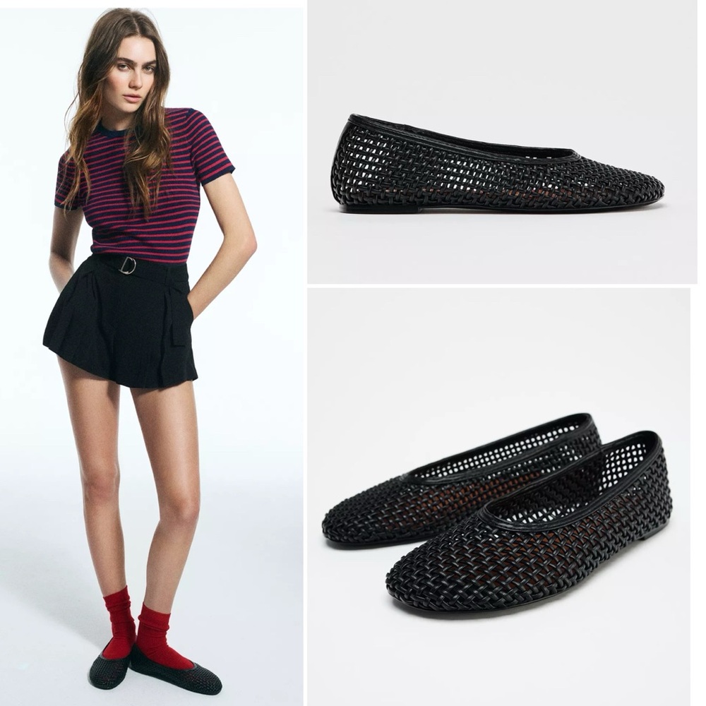 ZARA WOVEN BALLET FLATS